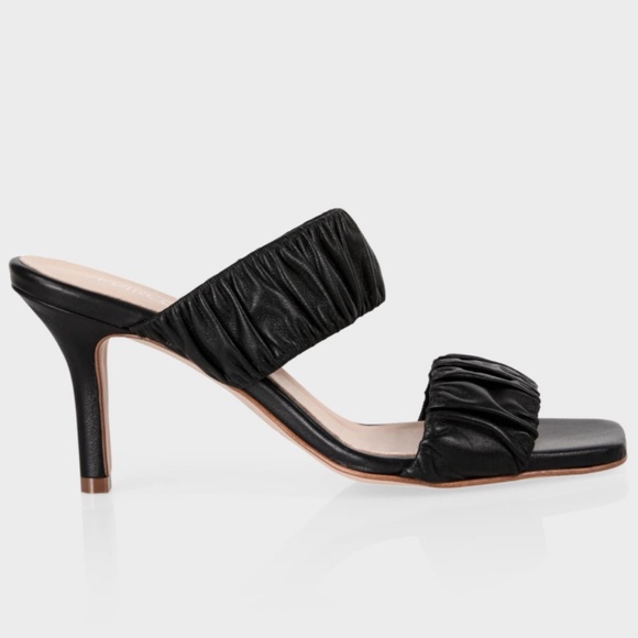 Black Marc Cain Mules with Smocked Straps - size 7.5 - Picture 1 of 8